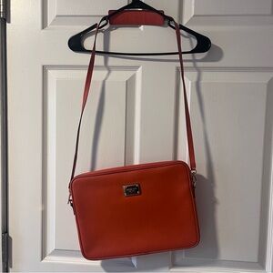 Orange Micheal Kors Leather Laptop Bag